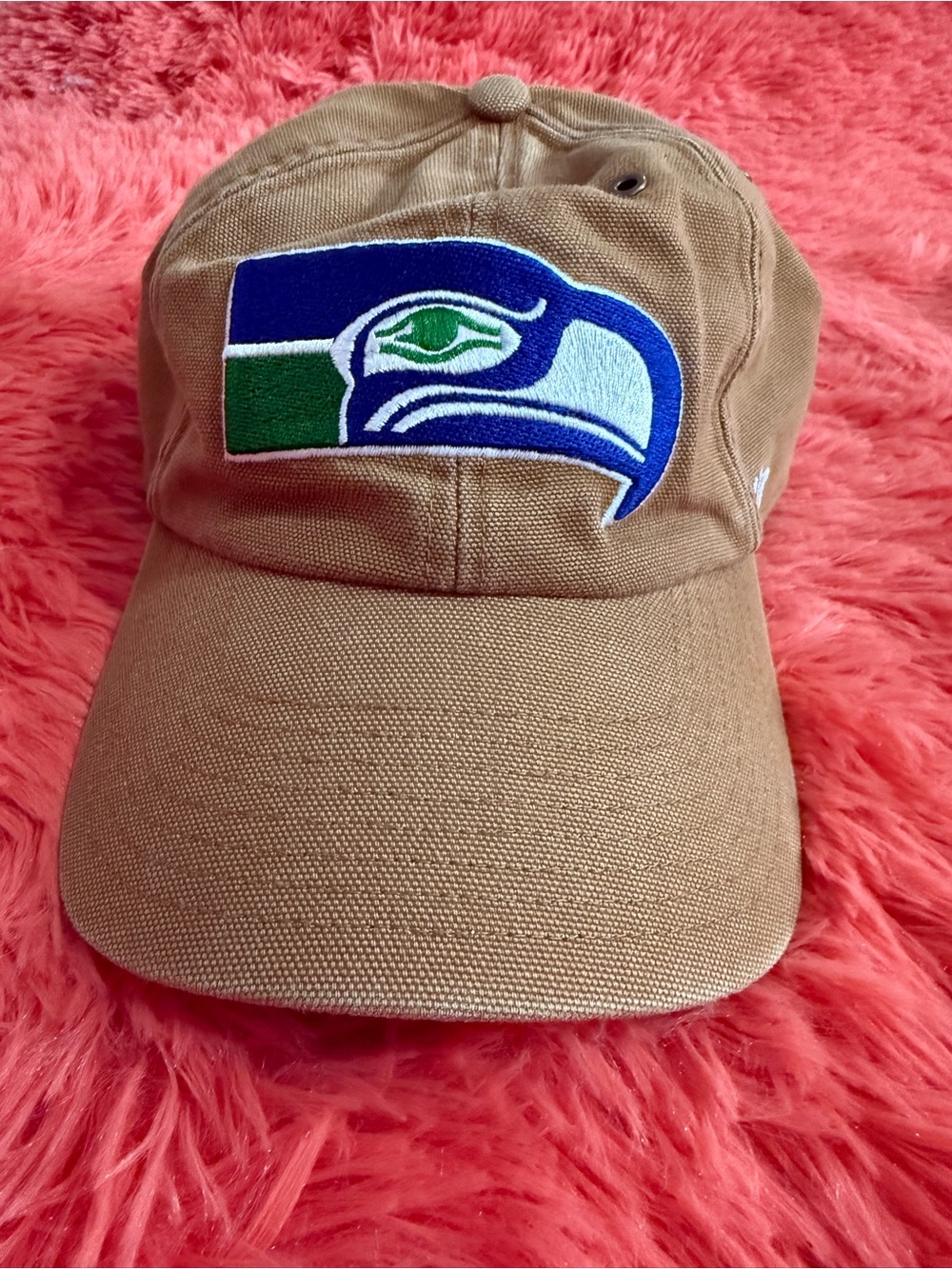 Carhartt Tan Baseball Cap with Blue & Green Team Patch
